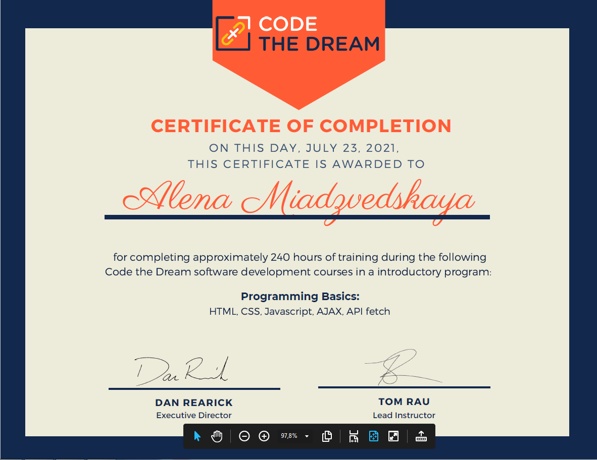 certificate