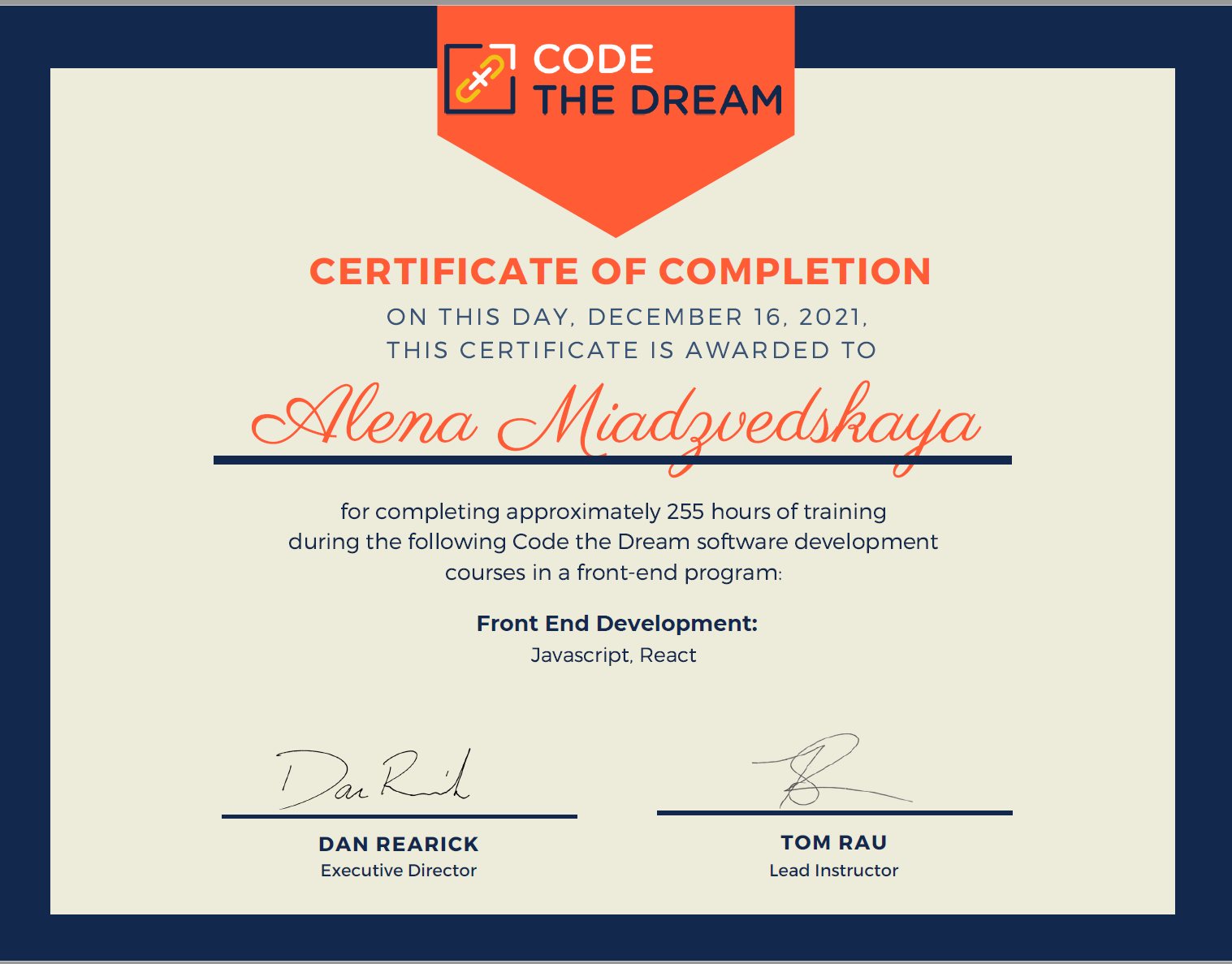 certificate